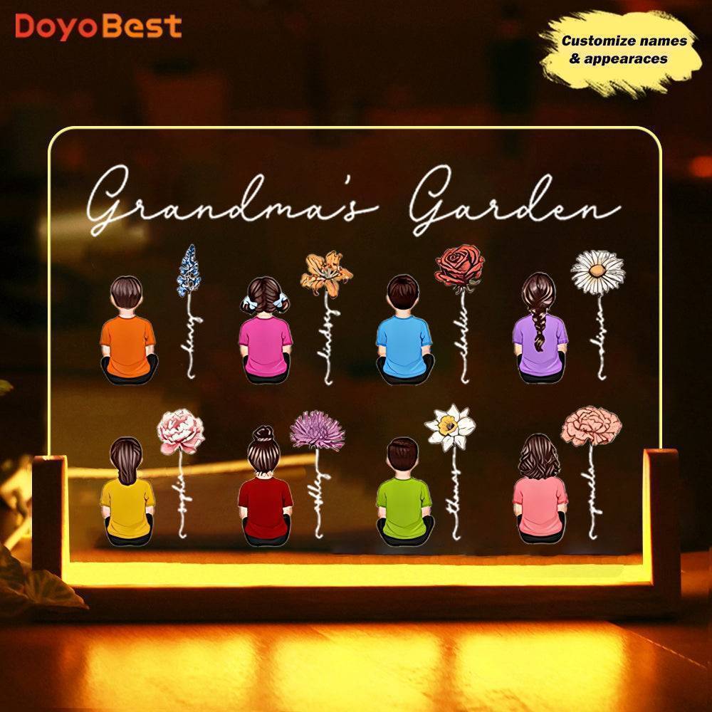 Blooming Heritage - Vintage Birth Month Floral Plaque with Kids' Names - Ideal Mother's Day Gift for Grandma, Mom, & Aunt