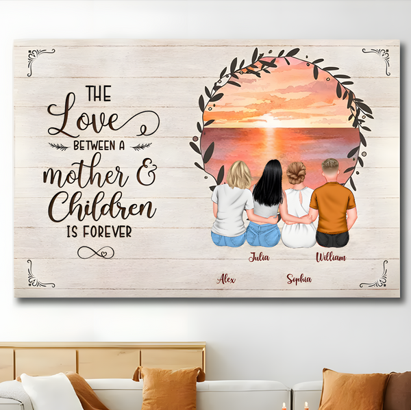 Eternal Maternal - Personalized Sunset Canvas/Poster - The Enduring Love Between Mother & Children