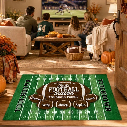 Hello Football Season Personalized Standard Doormat, Family Game Day Welcome, Creative Gift for Football Fans