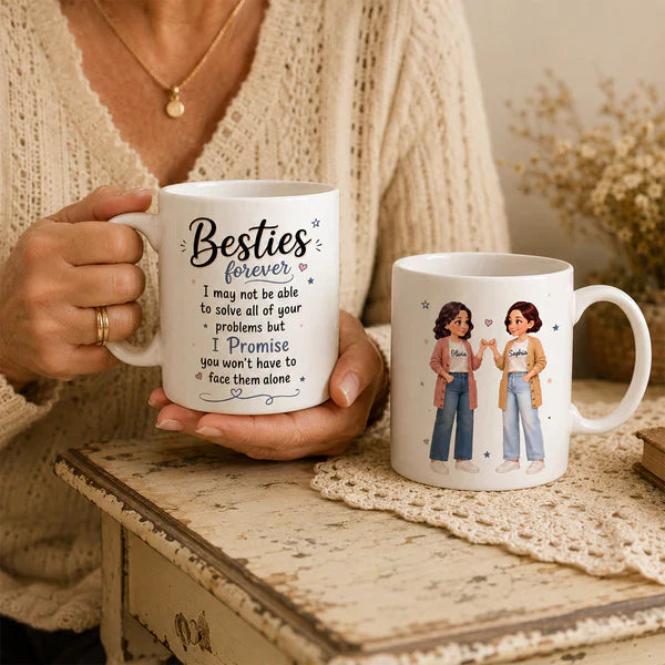 Personalized Mug with Pinky Promise Friends, Unique Creative Gift for Close Friend, Warm Daily Coffee Keepsake