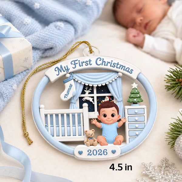 Personalized Acrylic Ornament, My First Christmas Baby Nursery Design, Unique Gift for New Parents