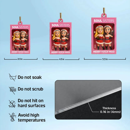 Soul Sisters Acrylic Ornament – Creative Friendship Keepsake, Heartfelt Gift for Best Friends with High-Definition Detail