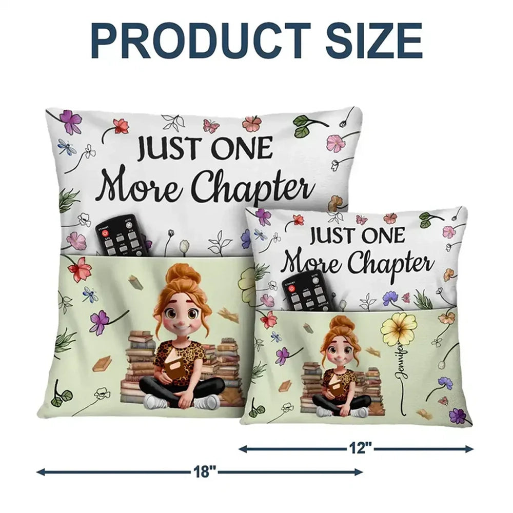 Personalized Pocket Pillow (Stuffing Included) Reading Girl With Flowers - Unique Gift For Book Lovers