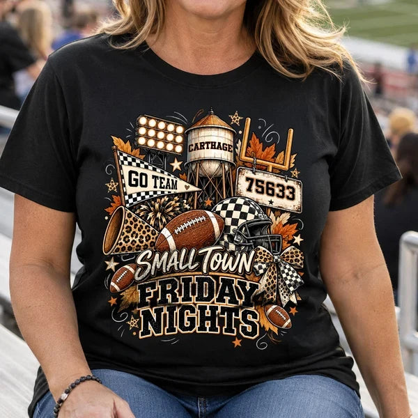 Personalized Classic Tee, Small Town Friday Nights Football Shirt, Unique Gift for Football Fans