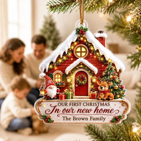 Our First Christmas in Our New Home Personalized Acrylic Ornament, Heartwarming Creative Gift for New Homeowners