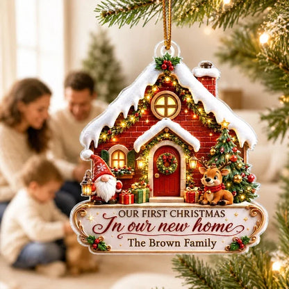 Our First Christmas in Our New Home Personalized Acrylic Ornament, Heartwarming Creative Gift for New Homeowners