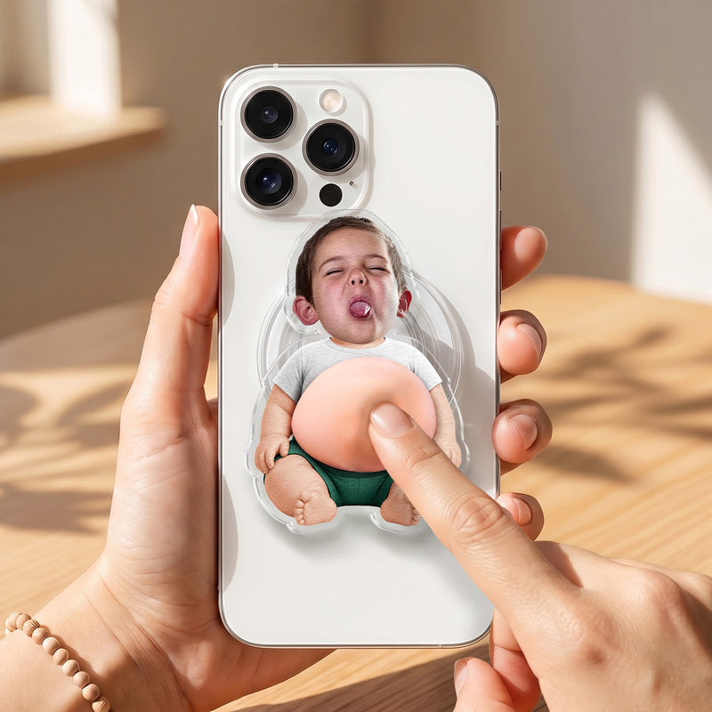 Silicone Belly MagSafe Phone Grip, Personalized Cute Kid Keepsake, Creative Gift for Mom or Dad