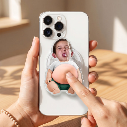 Silicone Belly MagSafe Phone Grip, Personalized Cute Kid Keepsake, Creative Gift for Mom or Dad