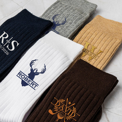 Personalized Monogram Embroidered Socks for Him, Unique Gift for Husband, Son or Groomsmen
