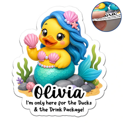 I'm Only Here for the Ducks Personalized Acrylic Magnet, Captain Duck Humor and Creative Gift for Cruise Fans