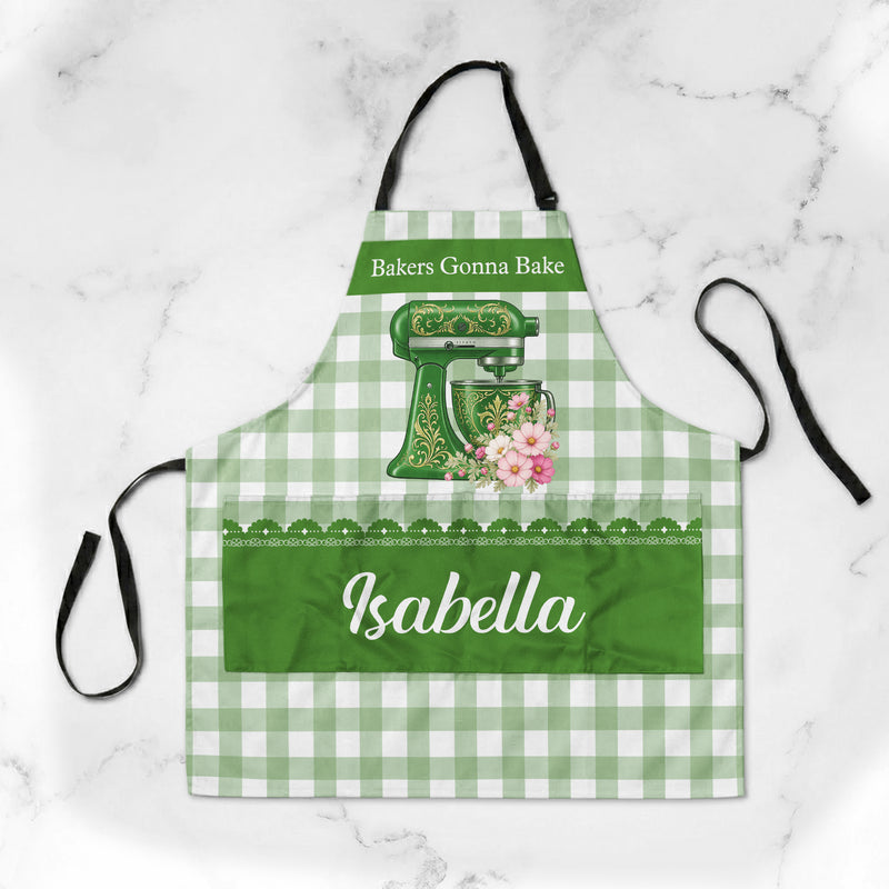 Baking Is My Therapy Waterproof 1-Pocket Apron, Personalized Purple Mixer Creative Gift for Bakers
