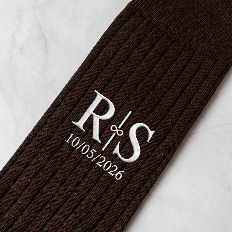 Personalized Monogram Embroidered Socks for Him, Unique Gift for Husband, Son or Groomsmen
