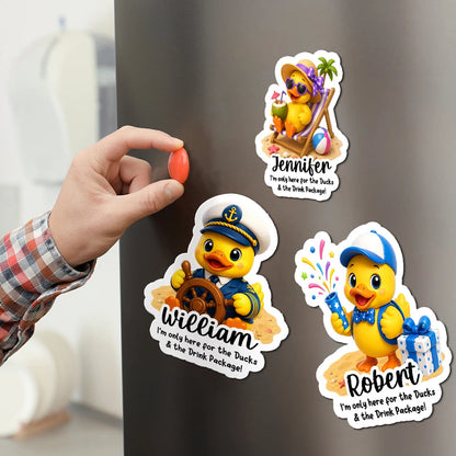 I'm Only Here for the Ducks Personalized Acrylic Magnet, Captain Duck Humor and Creative Gift for Cruise Fans