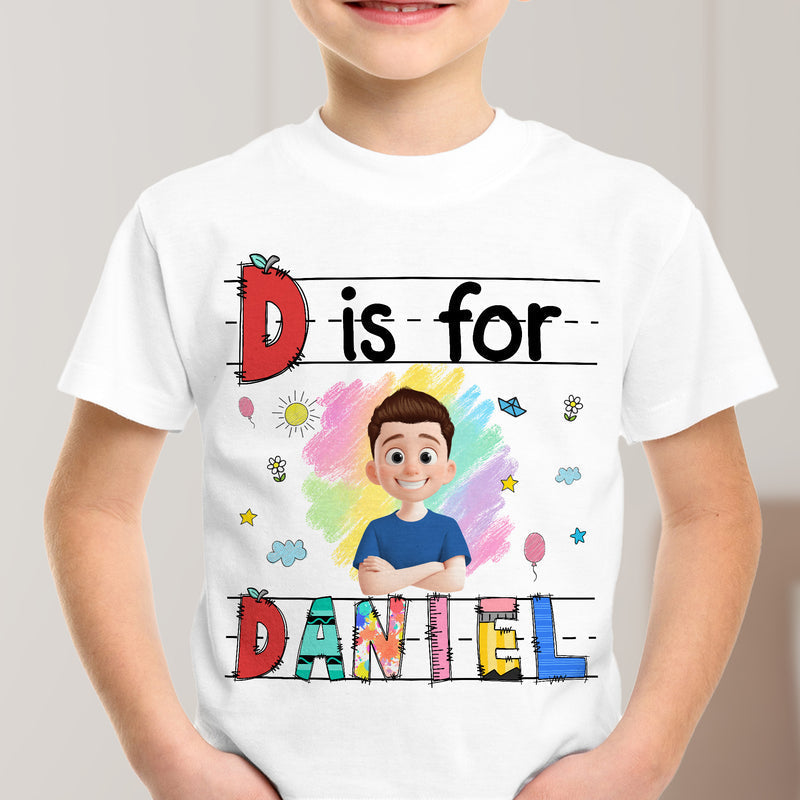 Personalized Youth Tee with Playful School Artwork, Creative Gift for Son with Cheerful Classroom Vibe