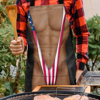 Personalized Funny BBQ Apron,Hairy Body Design For Grill Lovers, Unique Gift