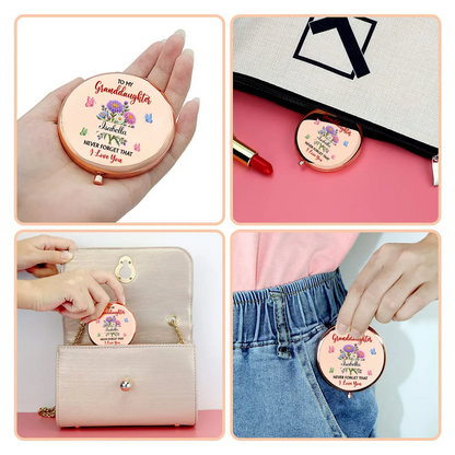 Forever My Pride and Joy Metal Compact Mirror, Personalized Creative Gift for Granddaughter