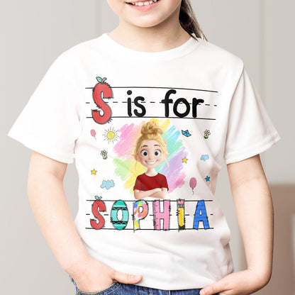 Personalized Youth Tee with Playful School Artwork, Creative Gift for Son with Cheerful Classroom Vibe