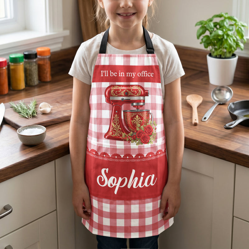 Baking Is My Therapy Waterproof 1-Pocket Apron, Personalized Purple Mixer Creative Gift for Bakers