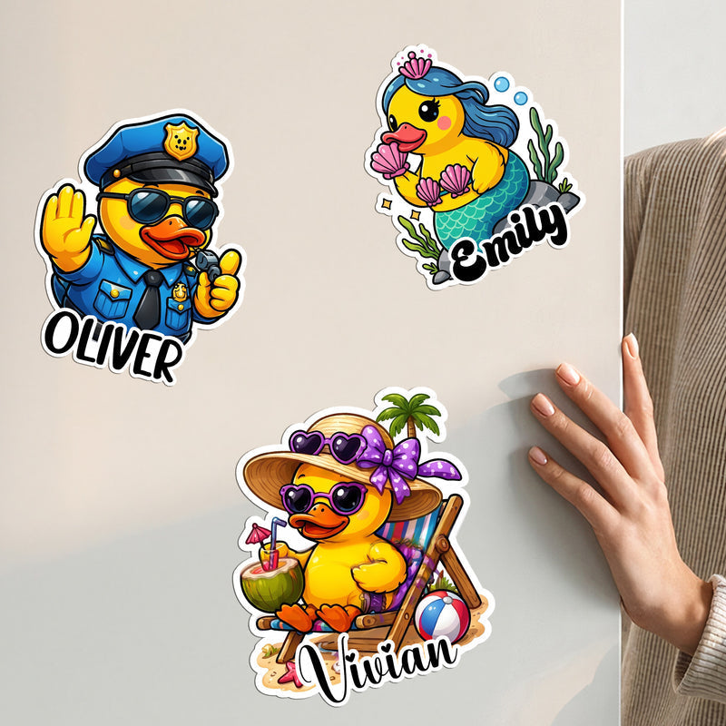 Personalized Acrylic Magnet, Surfing Duck Cruise Door Sign, Unique Creative Gift for Family Vacation