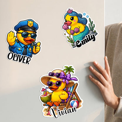 Personalized Acrylic Magnet, Surfing Duck Cruise Door Sign, Unique Creative Gift for Family Vacation