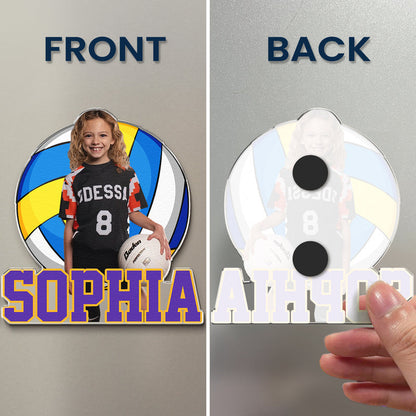 Custom Acrylic Fridge Magnet with Basketball, Baseball, Football & Hockey Art, Creative Gift for Family