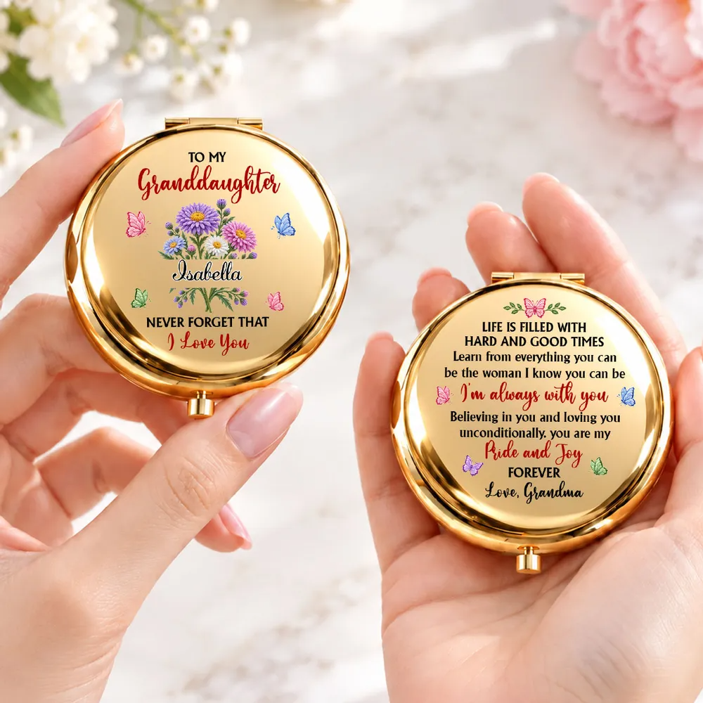 Forever My Pride and Joy Metal Compact Mirror, Personalized Creative Gift for Granddaughter