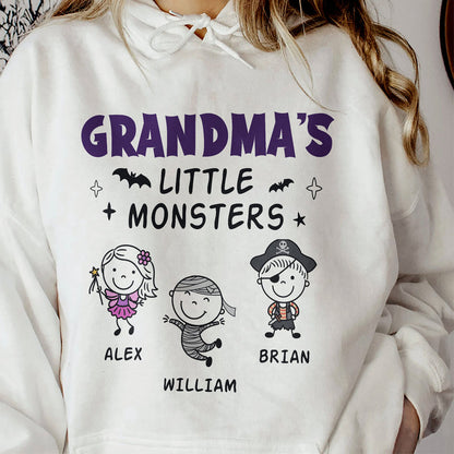 Grandma's Little Monsters Classic Tee, Custom Kids Doodle Shirt, Creative Gift For Grandma