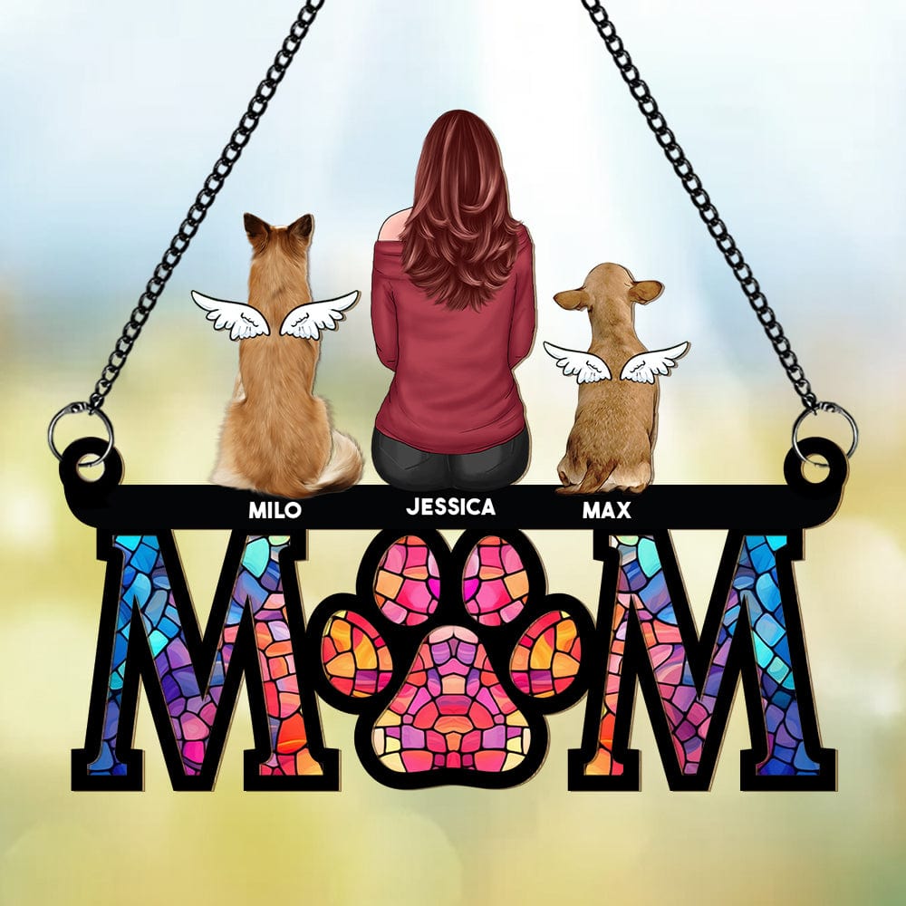 GeckoCustom Mom With Her Dog Memorial Suncatcher Personalized Gift TH10 891461