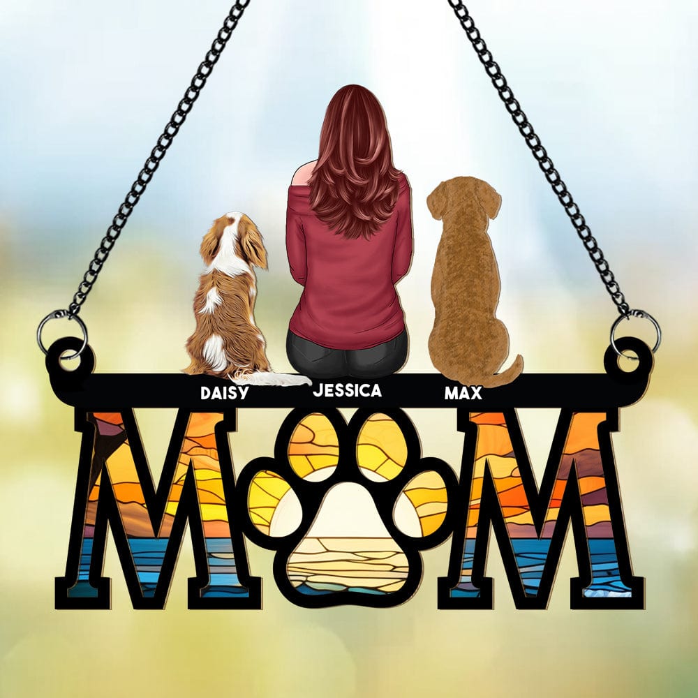 GeckoCustom Mom With Her Dog Memorial Suncatcher Personalized Gift TH10 891461