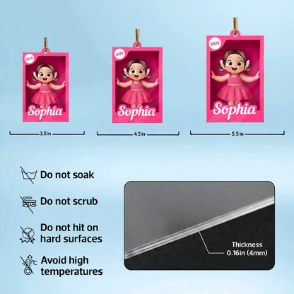 Custom Cartoon Girl Acrylic Ornament for Kids