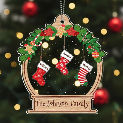 Family Stockings Acrylic Ornament, Christmas Tree Decoration, Heartwarming Gift