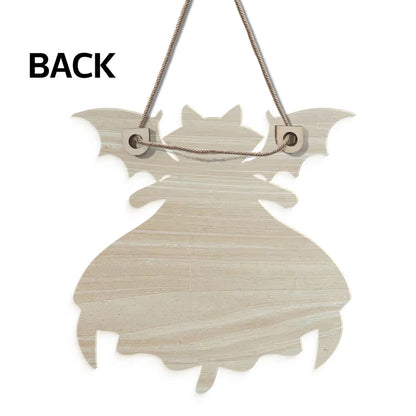 Personalized Cat Vampire Wooden Sign, Pumpkin Front Door Decor, Unique Gift for Cat Lovers