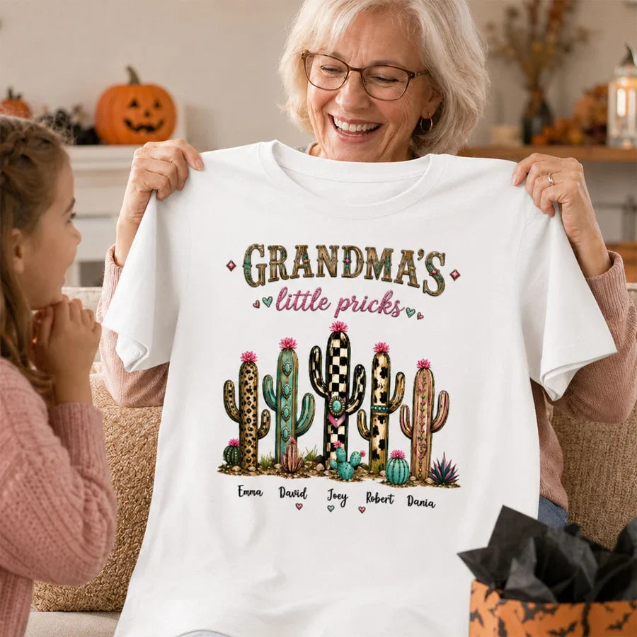Personalized Grandma Sweatshirt, Cactus Little Pricks Design, Unique Gift With Fall Desert Style