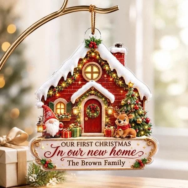 Our First Christmas in Our New Home Personalized Acrylic Ornament, Heartwarming Creative Gift for New Homeowners