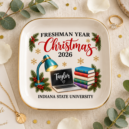Personalized Leather Journal, Pink Freshman Christmas Study Desk Design, Unique Gift for a College Student