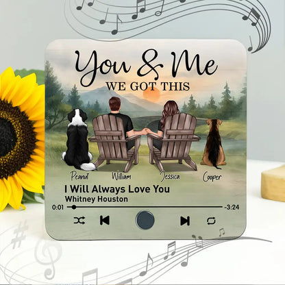 "You & Me and the Dogs – Custom Lake-Cabin Acrylic Music Magnet"