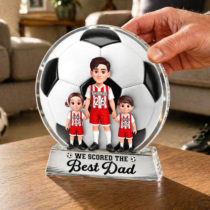 Personalized Shaped Acrylic Block Plaque for Soccer Dad, Unique Custom Field Family Gift He'll Love