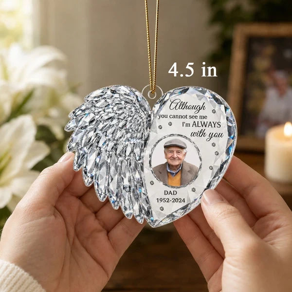 Always With You Acrylic Ornament, Personalized Dad Memorial for the Christmas Tree, Creative Sympathy Gift for Family
