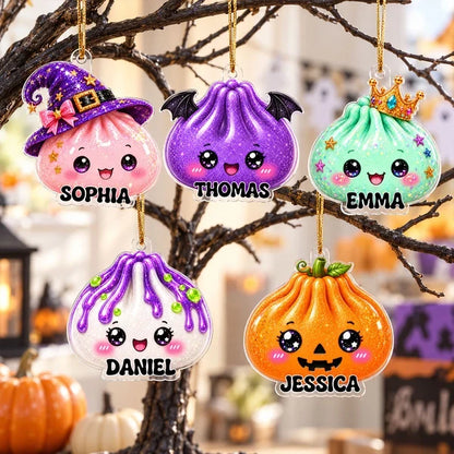 Personalized Acrylic Ornament, Cute Halloween Dumpling Keepsake, Unique Gift for Kids and Teens