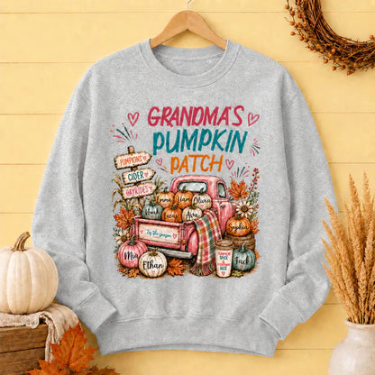 Personalized Classic Tee with Grandma's Pumpkin Patch Fall Truck, Unique and Creative Gift for Grandma