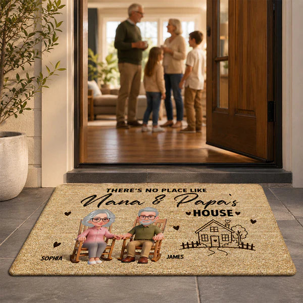 There's No Place Like Grandparents' House Standard Doormat, Personalized Creative Gift for Family