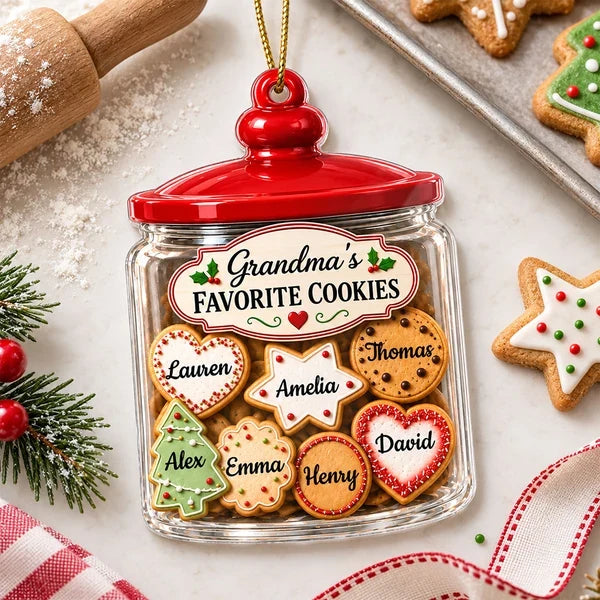 Personalized Acrylic Ornament, Grandma's Cookie Jar on a Christmas Tree, Unique Gift for Grandma