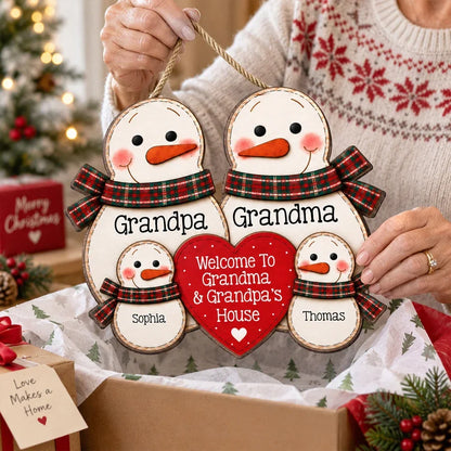 Personalized Wooden Sign, Welcome to Grandma & Grandpa's House, Heartwarming Creative Gift for Grandparents
