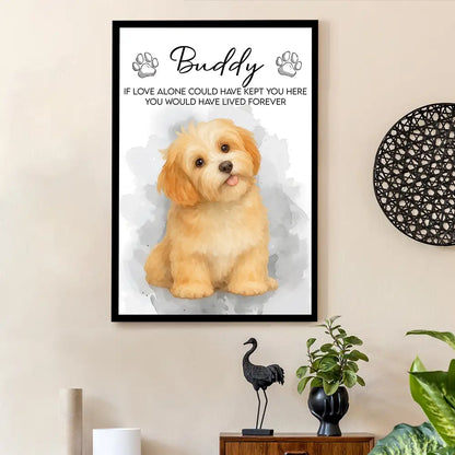 "If Love Alone Could Have Kept You Here" Dog Memorial Canvas – Personalized Tribute for Your Beloved Pet