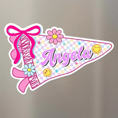 Personalized Acrylic Magnet, Colorful Pennant Locker Decor, Unique Creative Back to School Gift for Kids