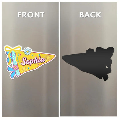 Personalized Acrylic Magnet, Colorful Pennant Locker Decor, Unique Creative Back to School Gift for Kids