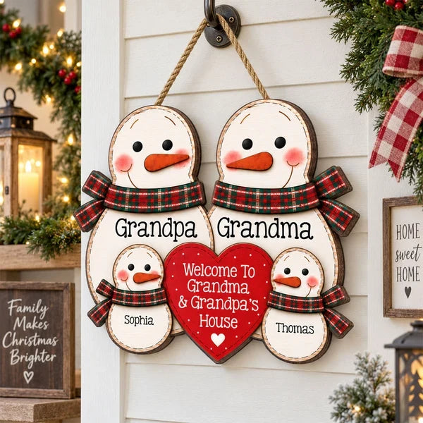 Personalized Wooden Sign, Welcome to Grandma & Grandpa's House, Heartwarming Creative Gift for Grandparents