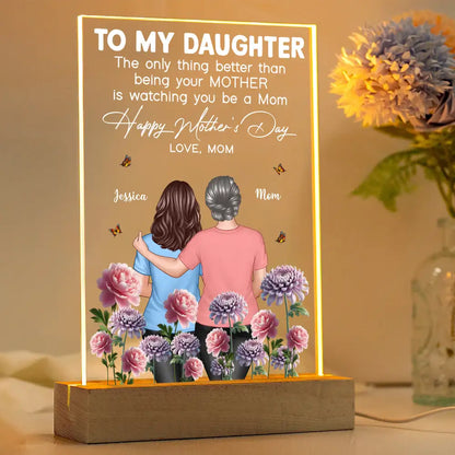 Custom LED Light Plaque with Birth Month Flowers - Mother's Day Gift