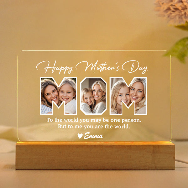 Creative Mother’s Day LED Light Plaque – Personalized Photo and Text Design, Heartwarming Gift