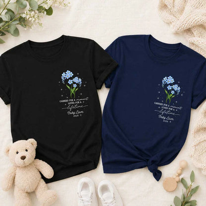 Personalized Classic Tee, Tiny Bloom Memorial Design, Unique Gift for Grieving Parent